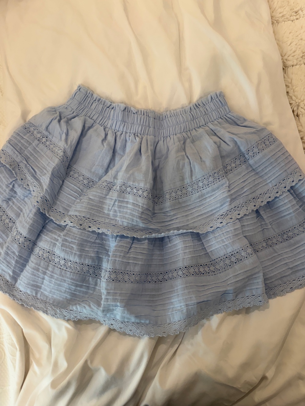 Light Blue Lace-Trim Women’s skort day and moon